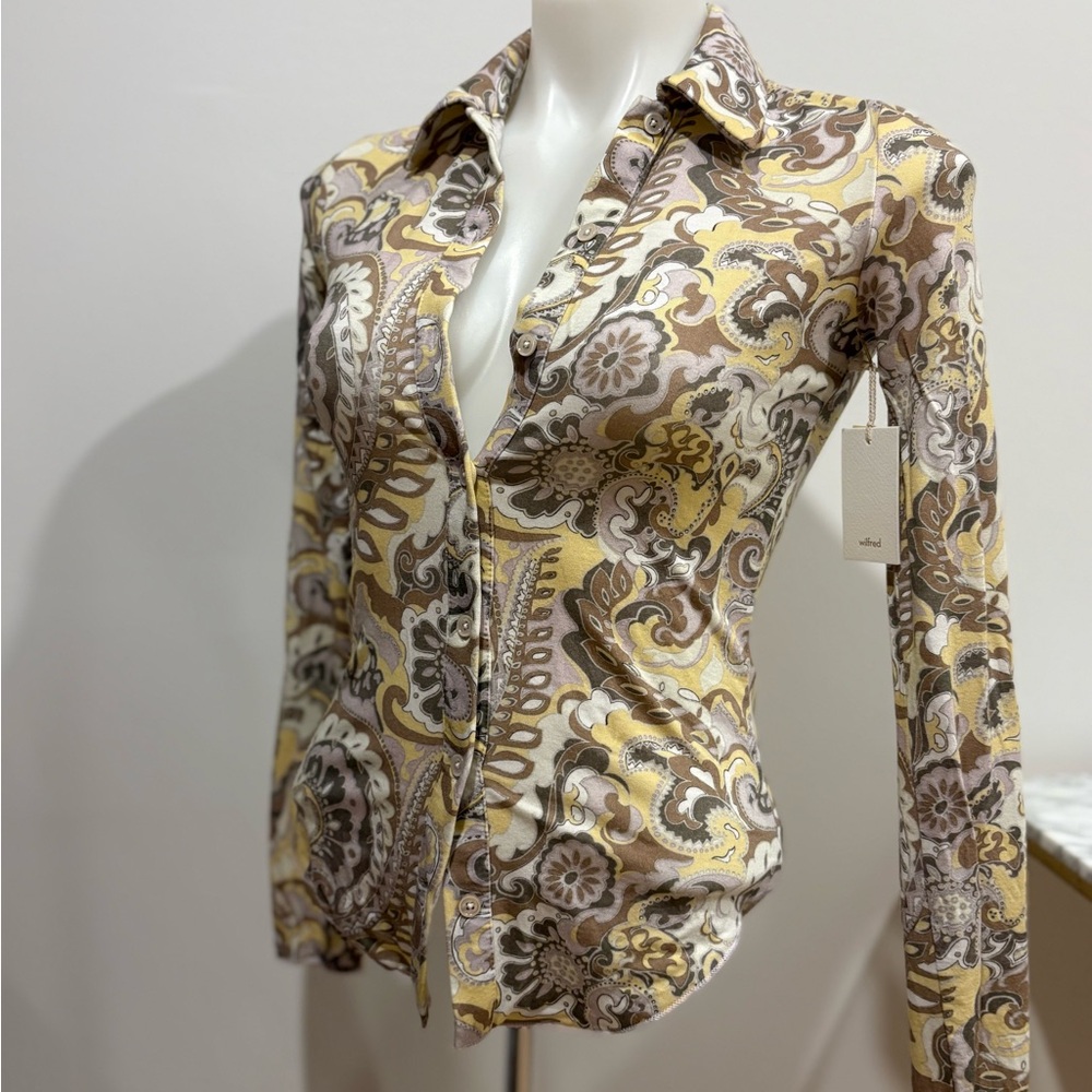 NWT-Wilfred Paisley Button-Down Shirt